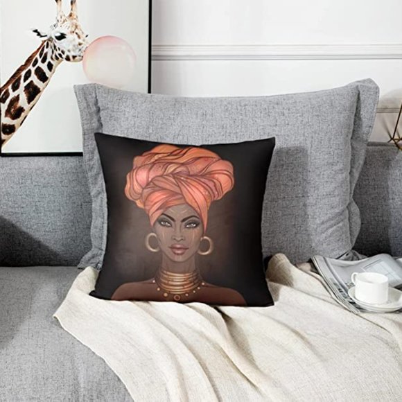 Emvency Throw Pillow Covers Decorative Cases African Pretty Girl of Black Woman - Picture 4 of 6